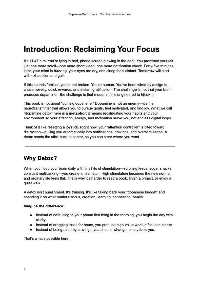 Dopamine Detox Hack: The Cheat Code to Success