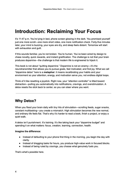 Dopamine Detox Hack: The Cheat Code to Success
